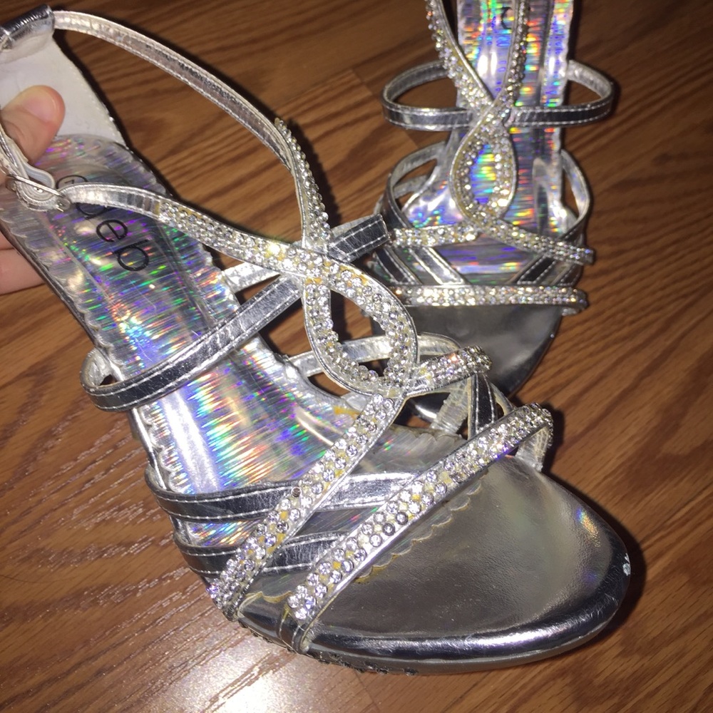 Sliver Sparkly Heels